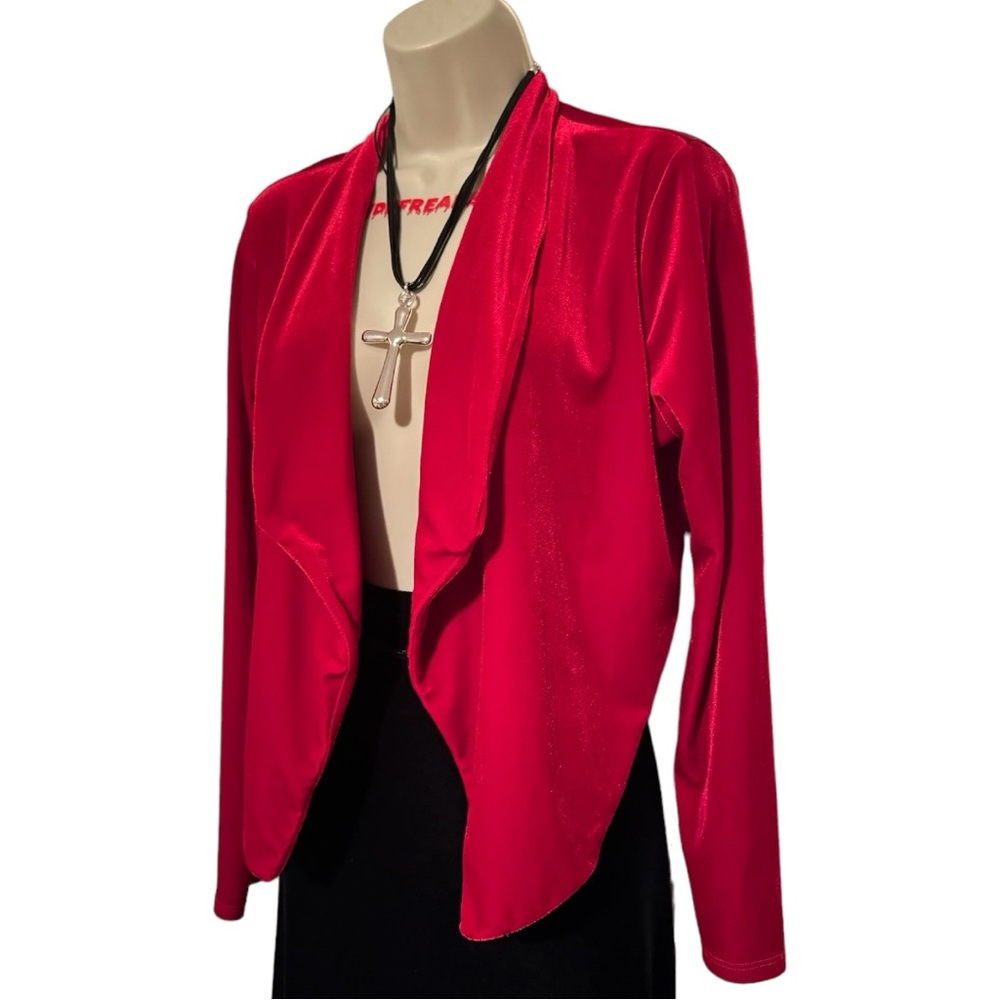 Vampy red velvet cardigan